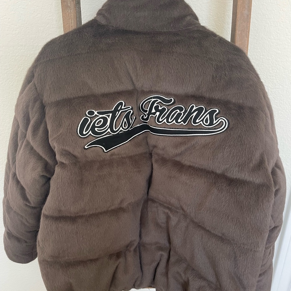 Iets frans brown puffer fur jacket